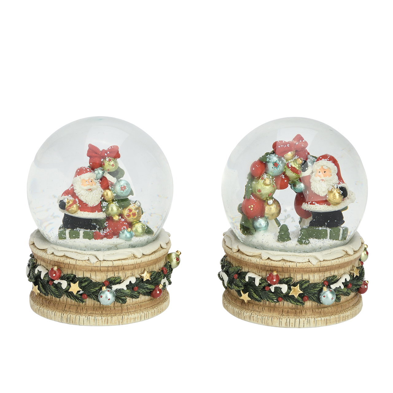 Globo de nieve Papá Noel de poliéster/cristal Colorido 2 surtidos (A/A/A) 7x9x7cm Figur, Geburtstagstorte, Essen, Porzellan, Töpferei