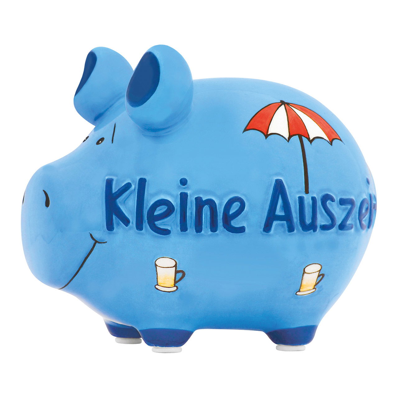 Sparschwein Company Sparschwein "Kleine Auszeit" aus Keramik, Blau/Rot (B/H/T) 12x9x9cm Kleinschwein Sparschwein