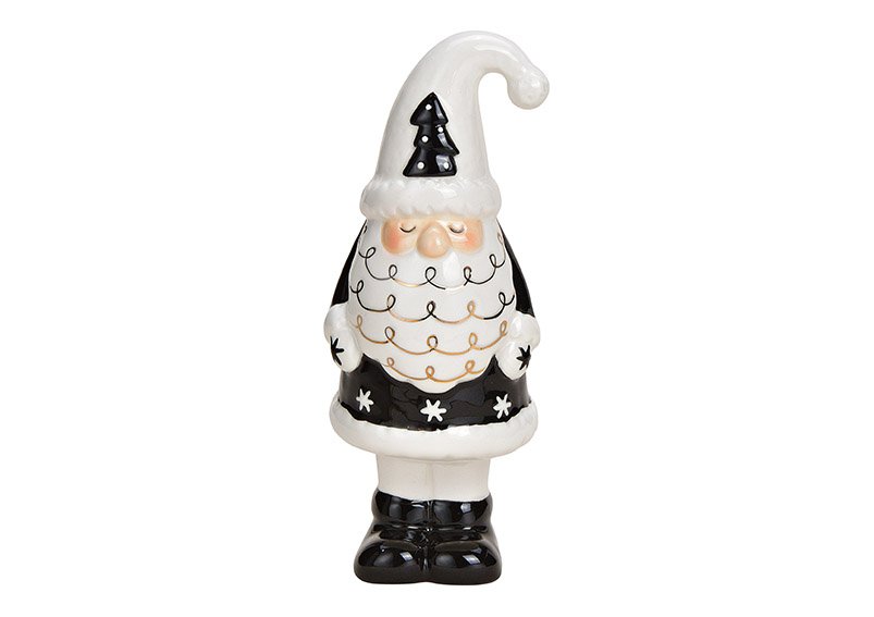 Babbo Natale, ceramica nera (L/H/D) 5x14x5cm
