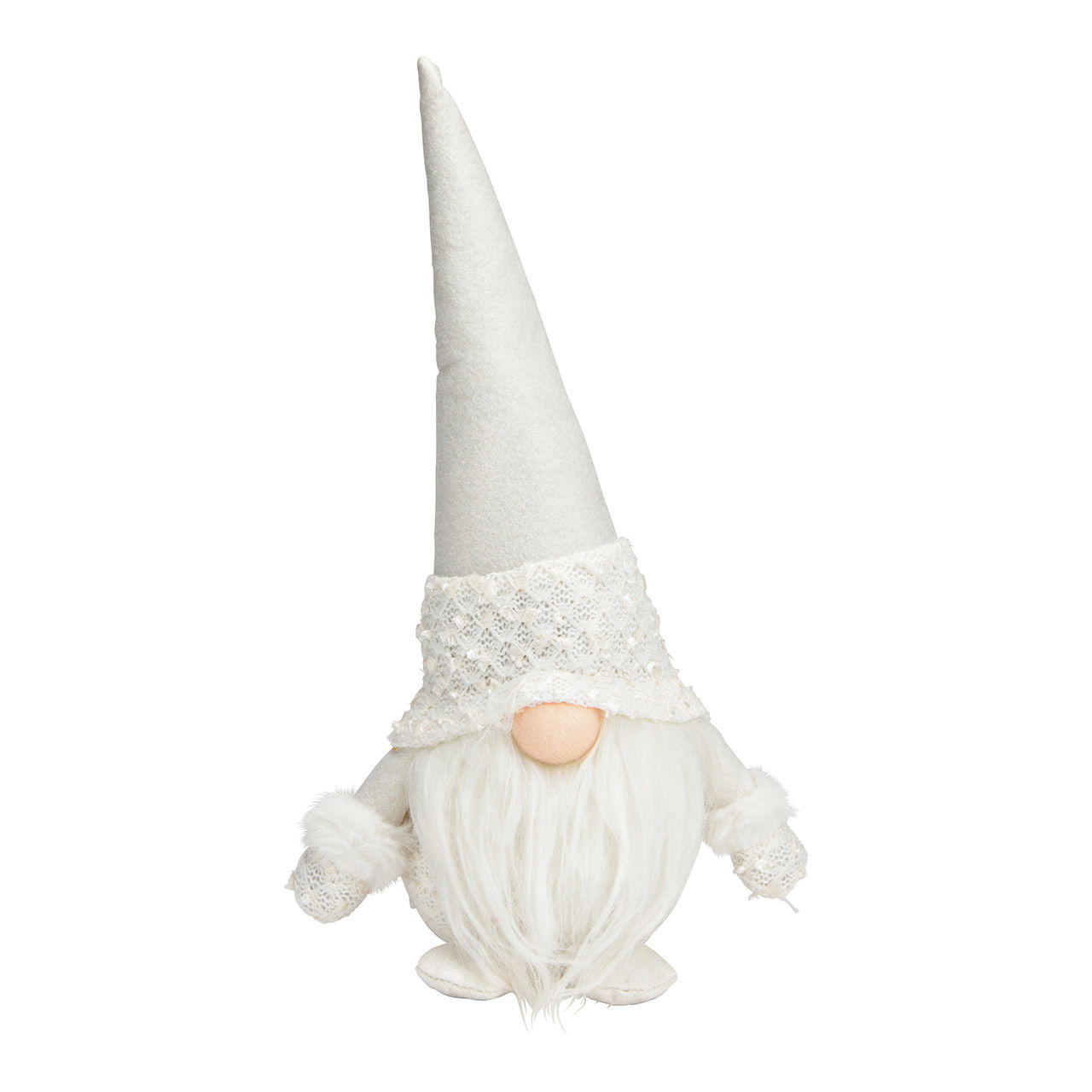 Lutin en textile blanc (L/H/P) 15x30x11cm