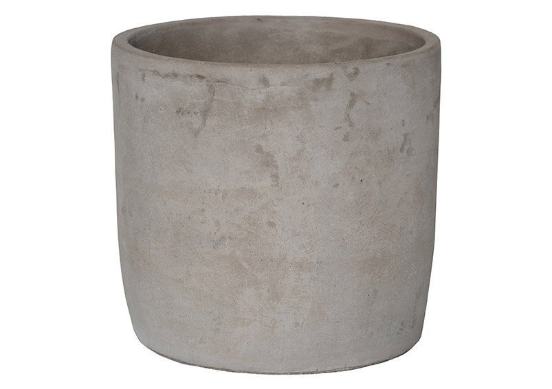 Cement flower pot natural (W/H/D) 13x11x13cm