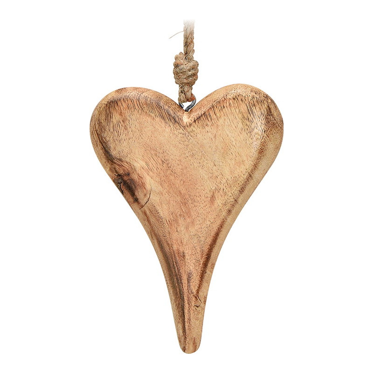 Herzanhänger, Holz, Naturbraun, Jutekordel, Hängedekoration