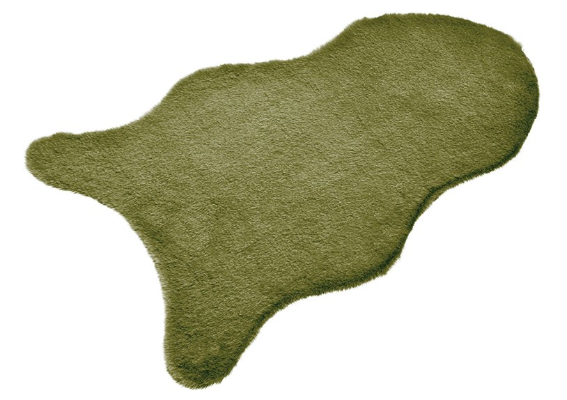 Fourrure artificielle de lapin en polyester vert matcha (L/H/P) 80x50x2cm