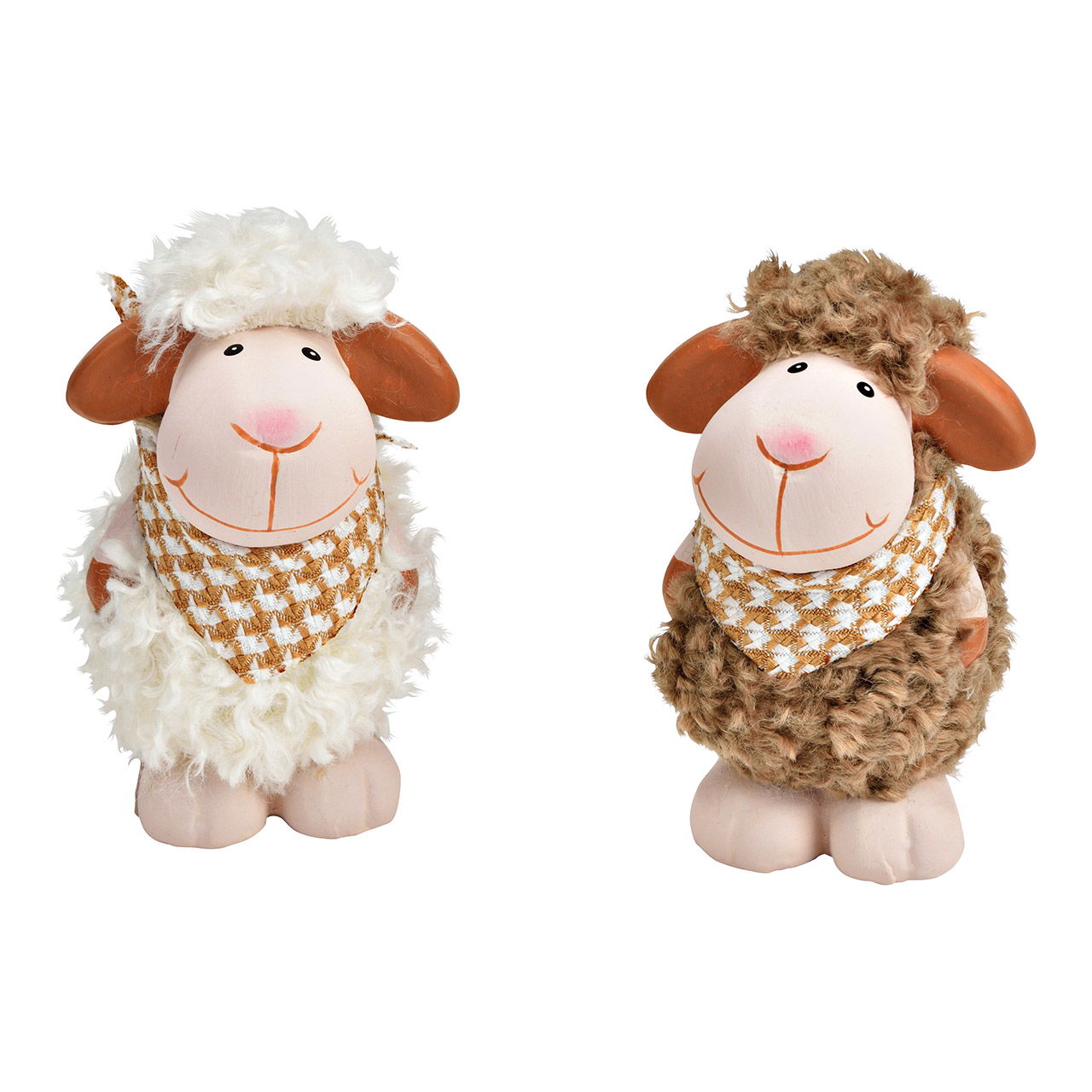 Schaap van klei bruin 2-voudig, (B/H/D) 6x10x6cm Schaap van klei bruin 2-voudig, (B/H/D) 6x10x6cm