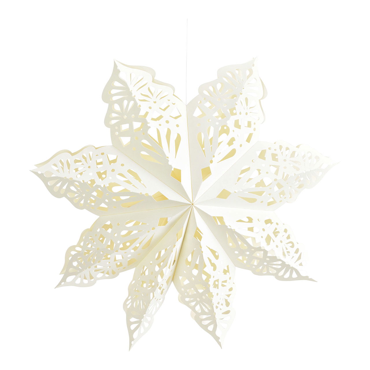 Weihnachtshänger Schneeflocke aus Papier/Pappe, Weiß (B/H/T) 26x26x15cm Weihnachtshänger Schneeflocke aus Papier/Pappe, Weiß (B/H/T) 26x26x15cm