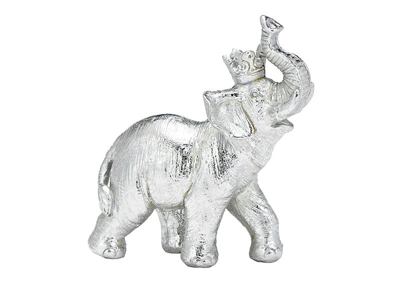 Elefante in poli-argento (L/H/D) 12x13x5cm
