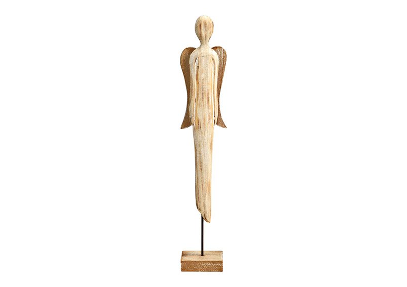 Angelo in piedi in legno naturale (L/H/D) 6x33x4cm