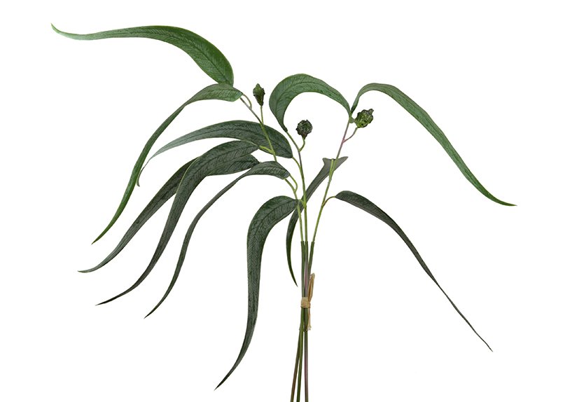 Fleurs artificielles, Piquet d'eucalyptus avec fagot 60 cm vert x3