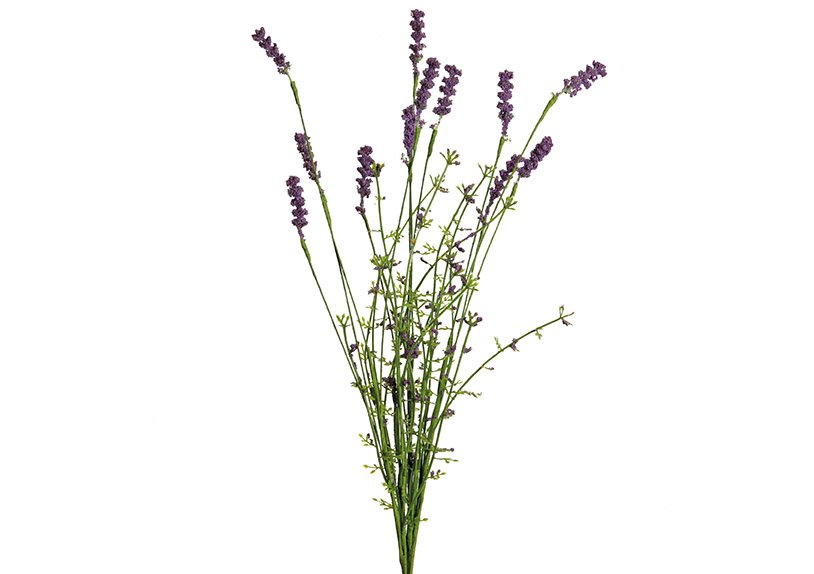 Plastic lavender bush, wrapped, Coloured (W/H/D) 16x54x4cm