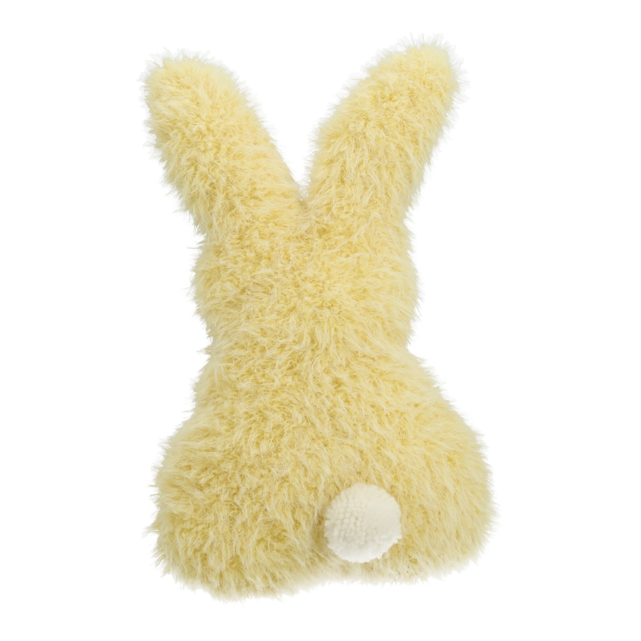 Kissen Hase aus Textil Gelb (B/H/T) 26x45x10cm Fluffy Hase, Plushie, Gelb, Hinterteil Schwanz, Weiche Textur