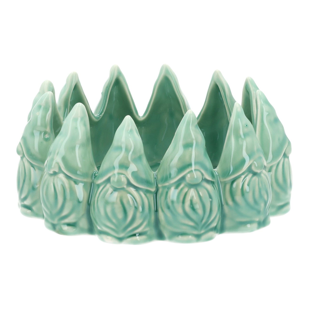 Deko Teller Wichtel aus Porzellan Grün (B/H/T) 16x7x16cm Porzellan, Töpferei, Türkis, Edelstein, Jade