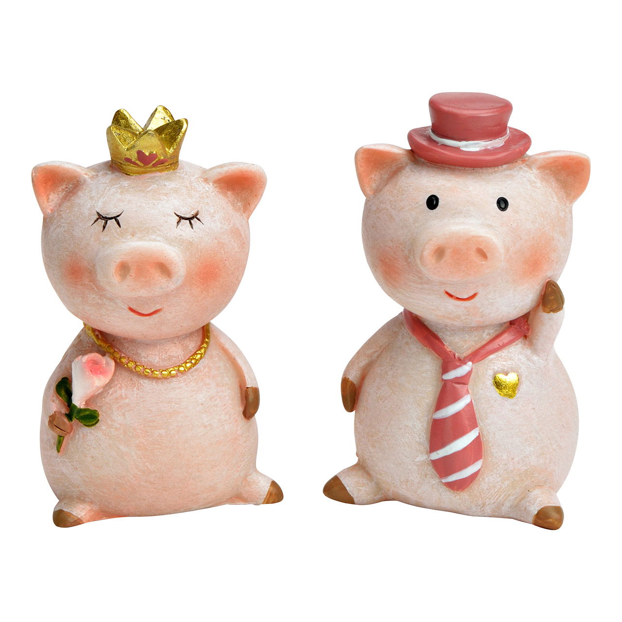 Pig made of poly, 2-fold, pink/pink (W/H/D) 3x6x3cm Tier, Säugetier, Schwein