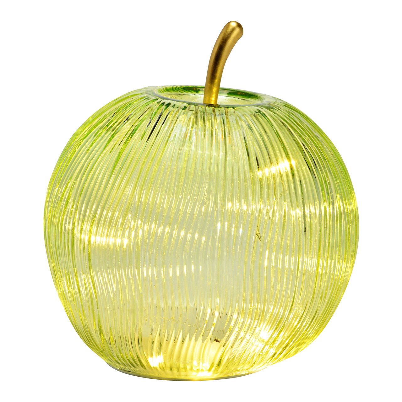 Apple with 15 LEDs made of glass, with timer, excluding 3xAA, green (W/H/D) 16x17x16cm