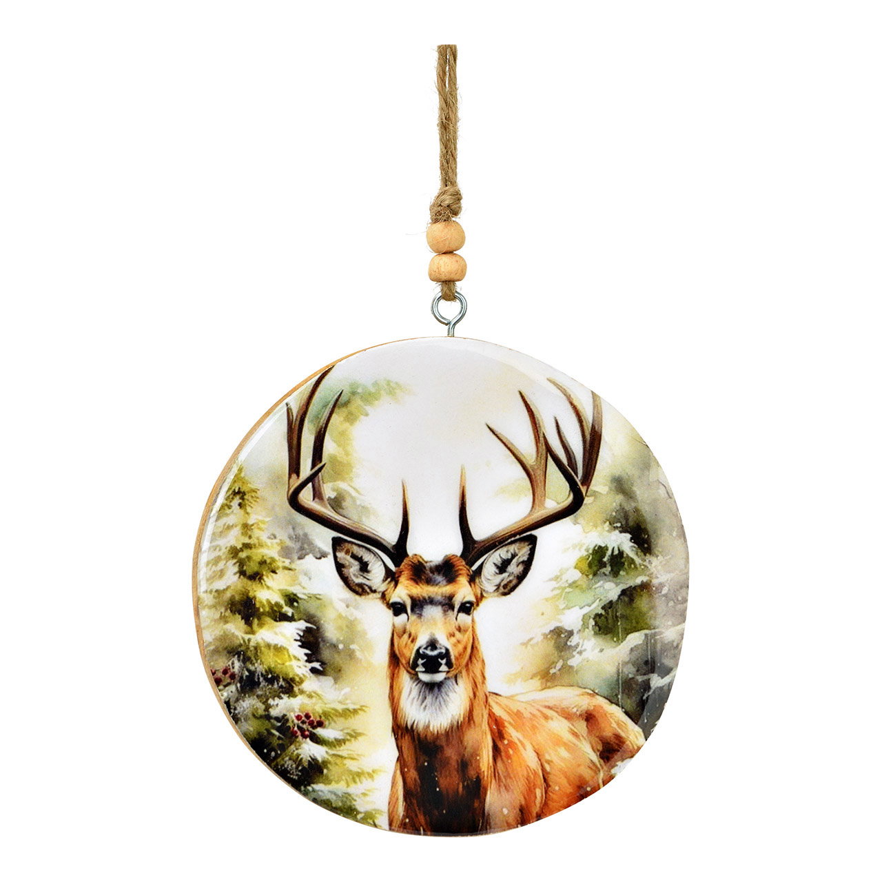 Hanger deer decor made of mango wood, natural (W/H/D) 12x12x1cm Hanger deer decor made of mango wood, natural (W/H/D) 12x12x1cm