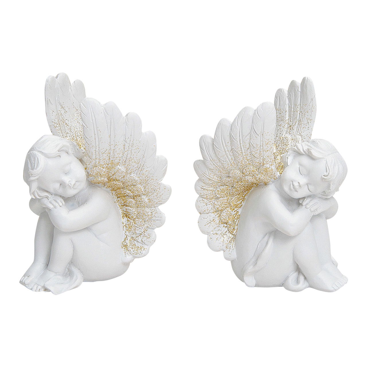 Engel van poly, 2 assorti (B/H/D) 6x10x7 cm Baby, Person, Gesicht, Figur, Engel