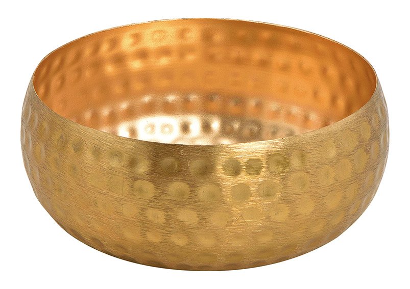 Decoratieve schaal van metaal goud (w/h/d) 17x7x17cm