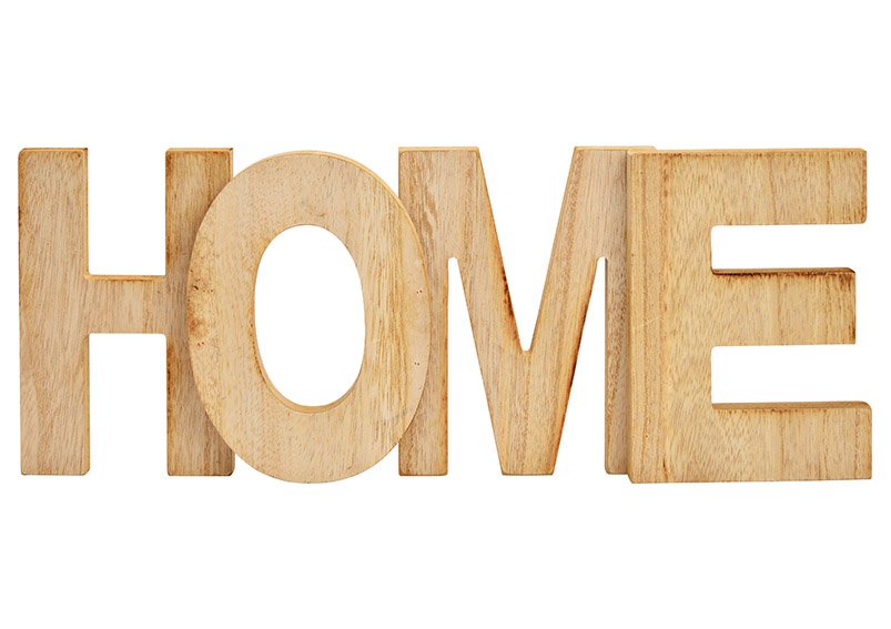 Lettering HOME in legno naturale (w/h/d) 40x15x3cm