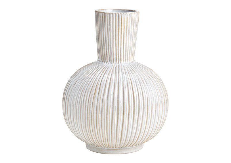 Vase en céramique blanc (L/H/P) 16x21x16cm