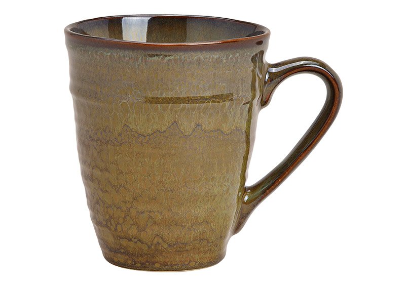 Jumbo mug made of ceramic brown (w / h / d) 14x12x10cm 500ml
