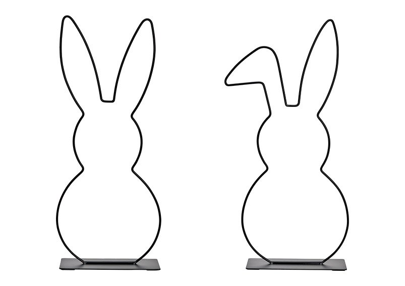 Espositore Hare in metallo nero a 2 pieghe, (L/H/D) 21x50x10cm