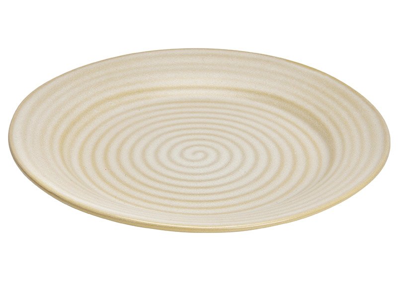 Crème aardewerk bord (w/h/d) 20x2x20cm