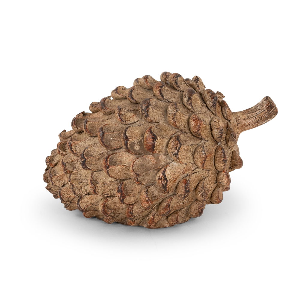Pinienzapfen liegend, Polyresin, 14x9x8,5cm, 1 Stck, braun Essen, Nuss, Produzieren, Baum, Getreide