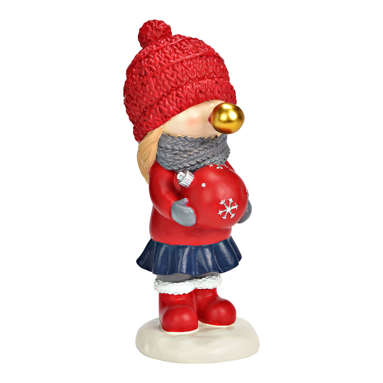 Bambino con gingillo in polietilene, rosso (L/H/D) 8x23x10cm