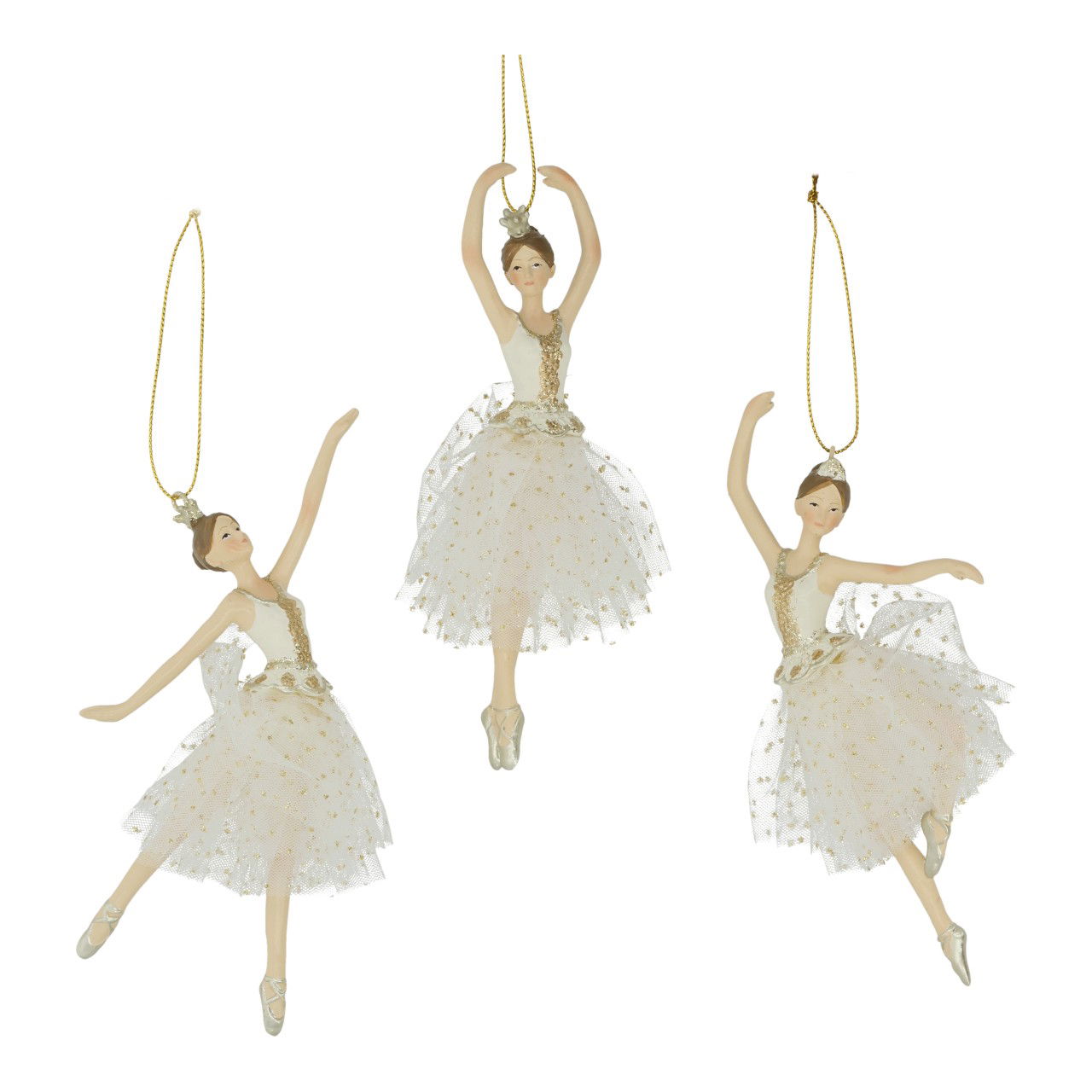 Hänger Ballerina aus Poly Weiß 3-Fach (B/H/T) 6x15x3cm Tanzen, Person, Ballerina, Ballett, Puppe