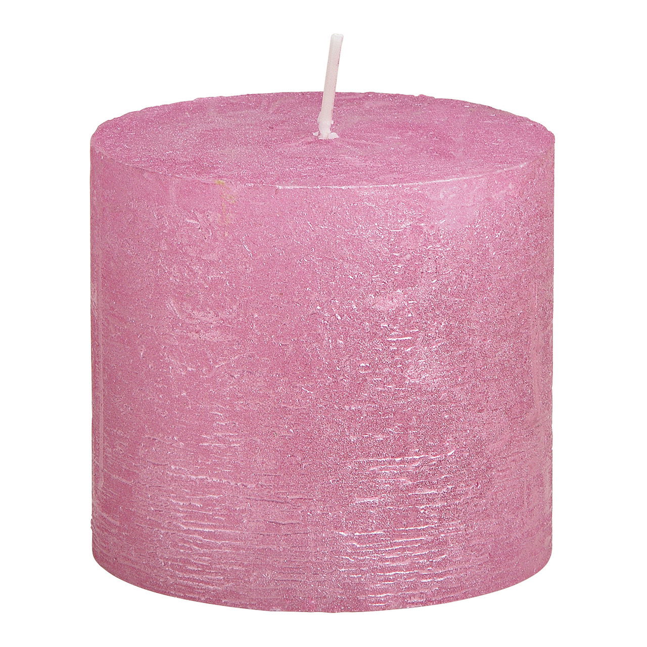 Candle shimmer finish, wax, pink (W/H/D) 10x9x10cm