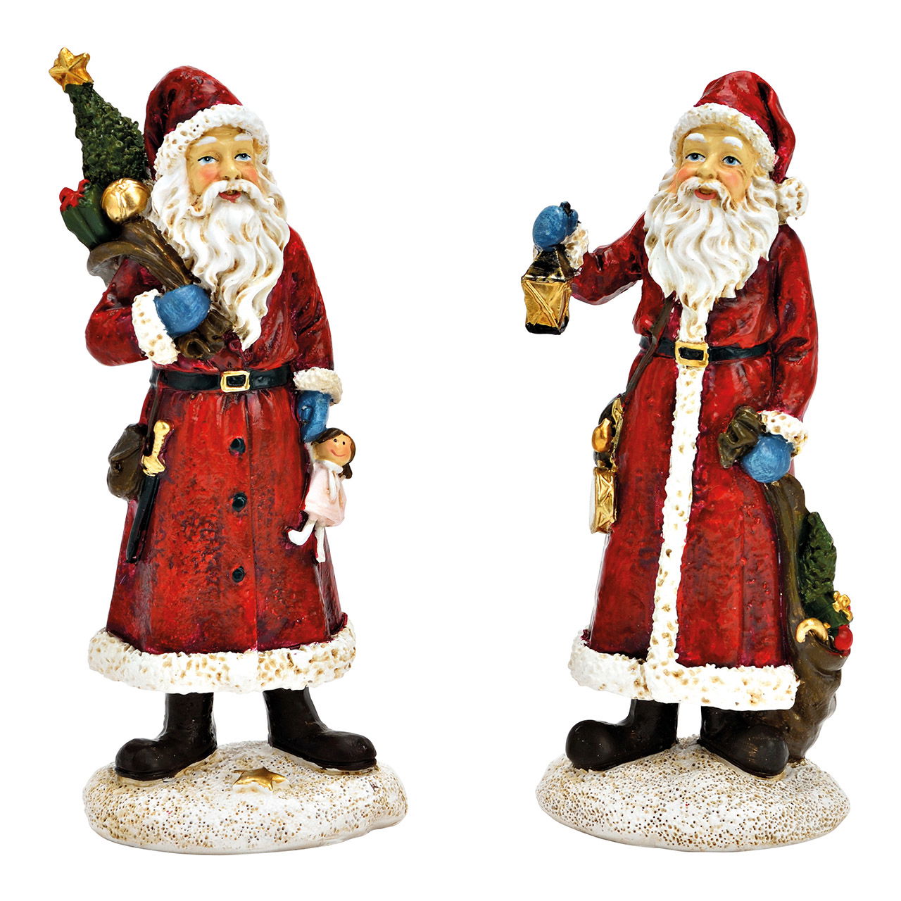 Santa Claus from poly red 2-fold, (W/H/D) 7x16x6cm