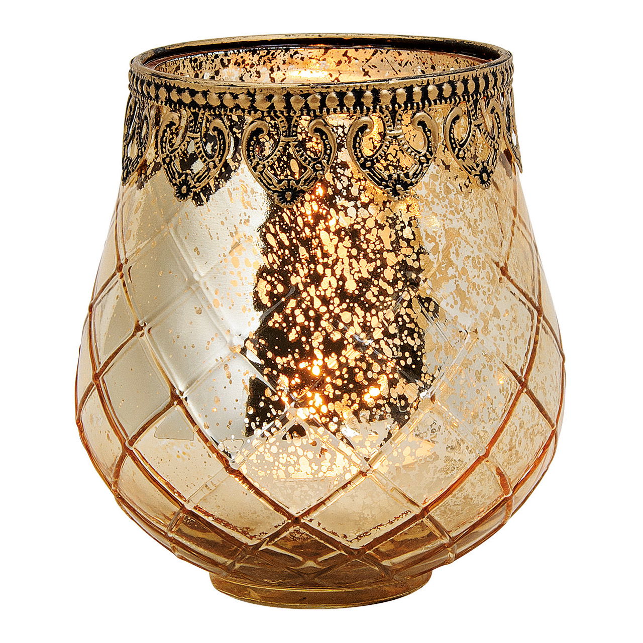 Windlicht Marokko dekor aus Glas,Metall Gold (B/H/T) 13x14x13cm Windlicht Marokko dekor aus Glas,Metall Gold (B/H/T) 13x14x13cm