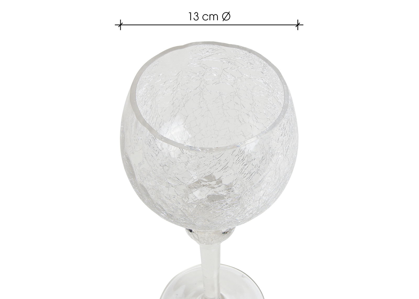 Juego de faroles copa Cracking clear 30, 35, 40cm x Ø13cm, juego de vidrio de 3