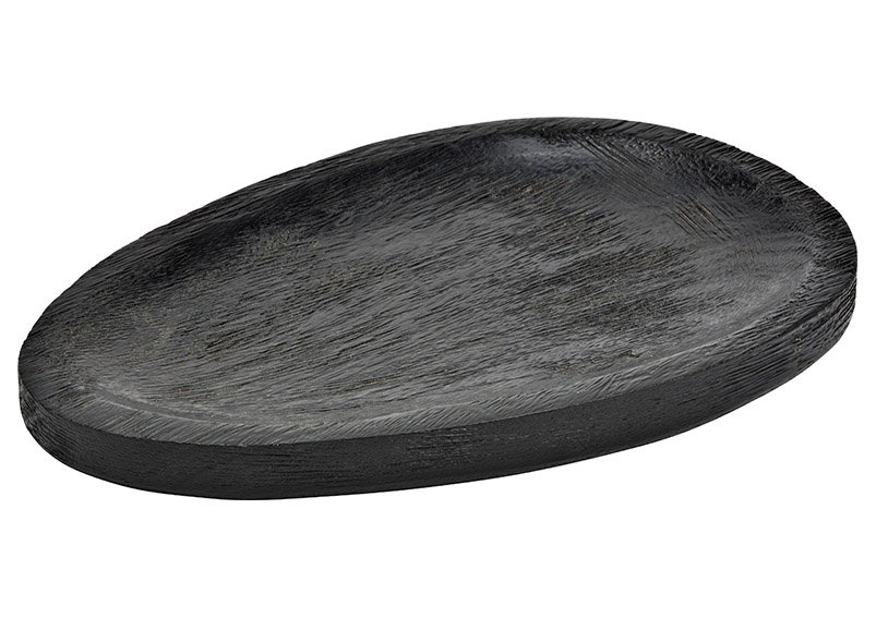 Deko Schale aus Mangoholz schwarz (B/H/T) 30x2x20cm