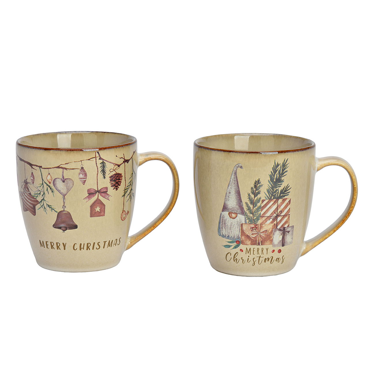 Gobelet lutin avec cadeau en porcelaine beige 2 fois assorti (L/H/P) 13x10x10cm 480ml Pokal