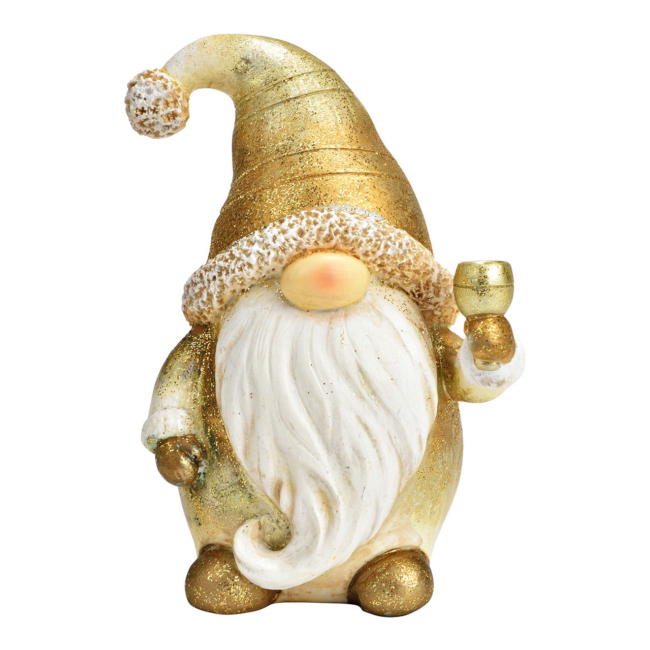 Babbo Natale segreto in poli-oro (L/H/D) 8x11x6cm