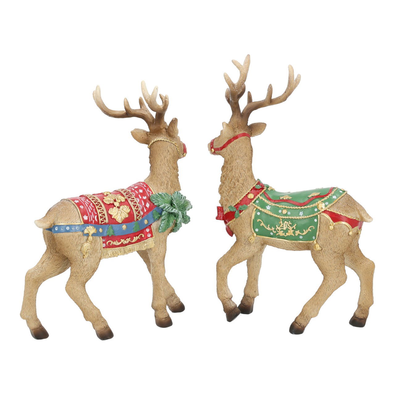 Hirsch Weihnachten Dekor aus Poly, 2-fach, Bunt (B/H/T) 18x22x8cm Tier, Hirsch, Säugetier, Tierwelt, Elch