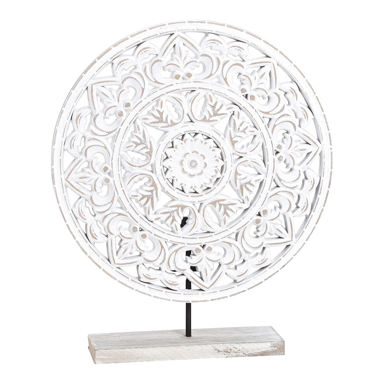 Display stand circle flower pattern on stand made of MDF white (W/H/D) 30x35x7cm