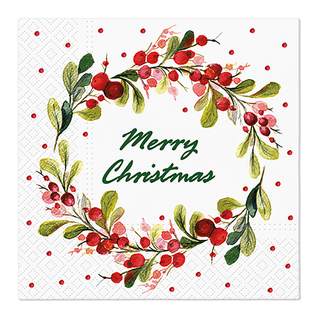 Napkin, Merry Christmas 3-ply, pack of 20 paper/cardboard white (W/H) 33x33cm