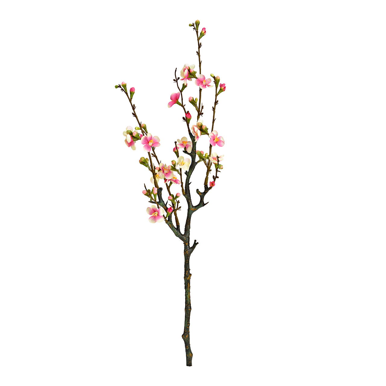 Fleur artificielle branche de fleur de pommier en plastique, rose (H) 74cm