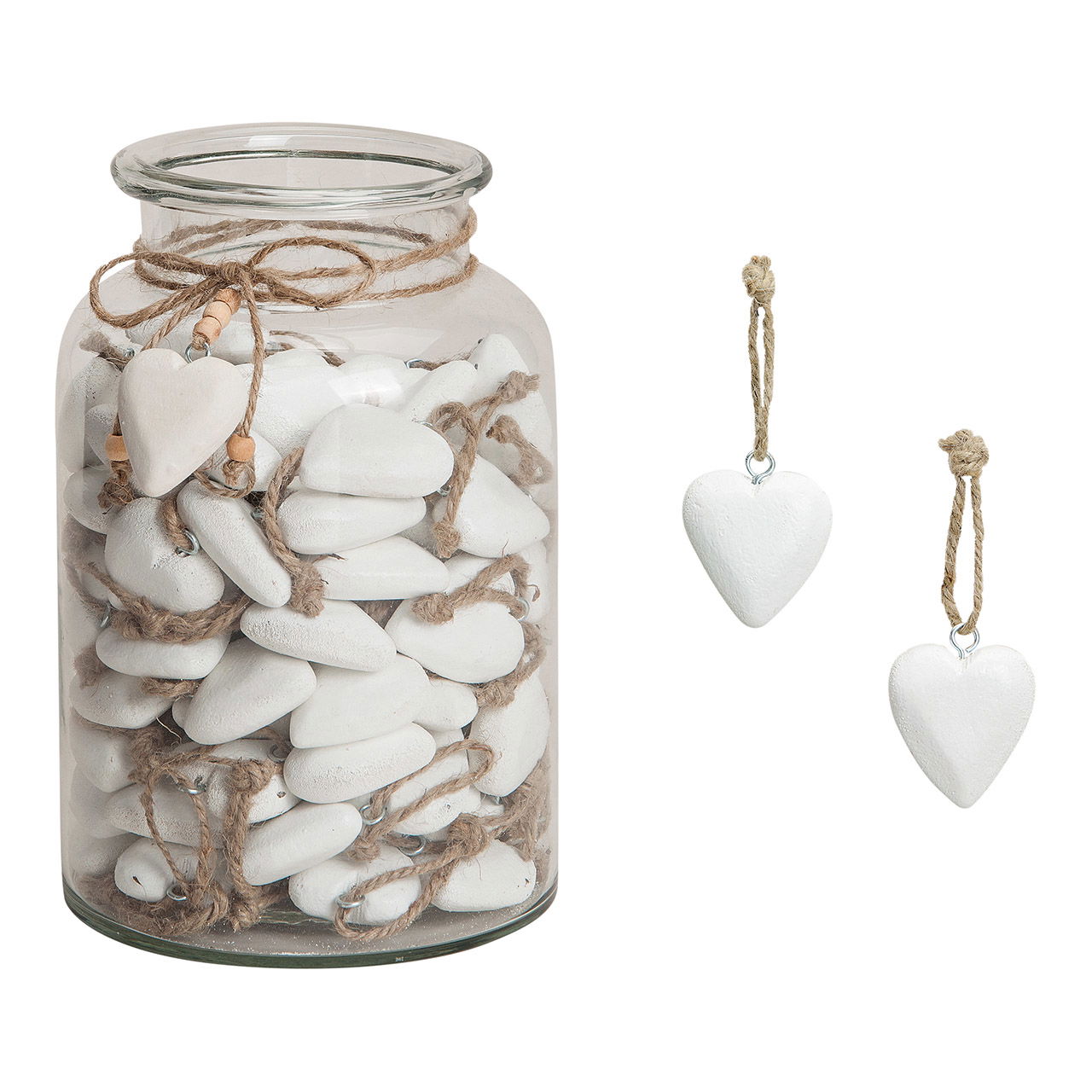 Hänger Herz in weiß im Glas aus Holz (B/H/T) 4x5x1.5 cm Hänger Herz in weiß im Glas aus Holz (B/H/T) 4x5x1.5 cm