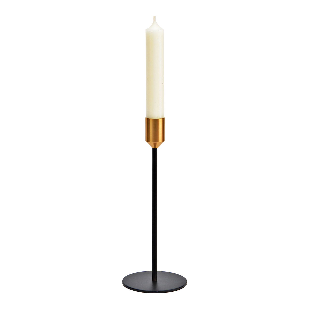 Metal candle holder gold / black (W/H/D) 8x18x8cm