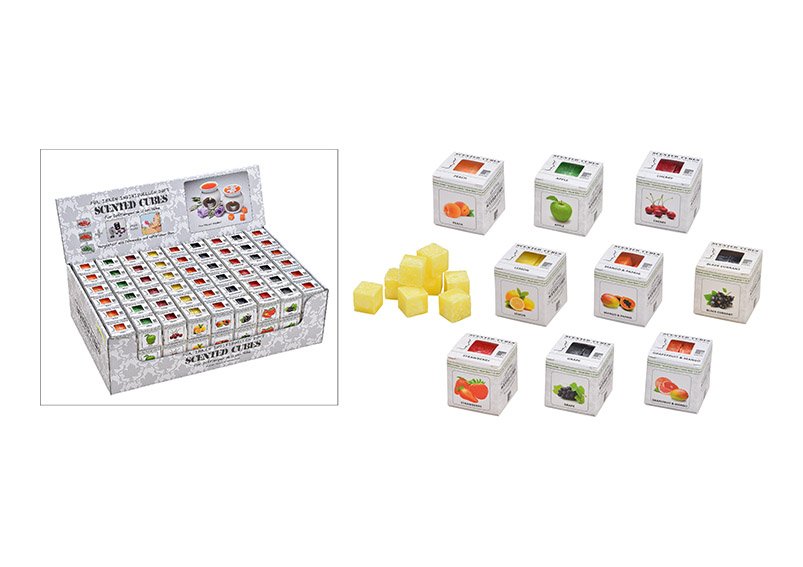 Scented wax fruity 24g multi colored 9-ass, 4x4x4cm
