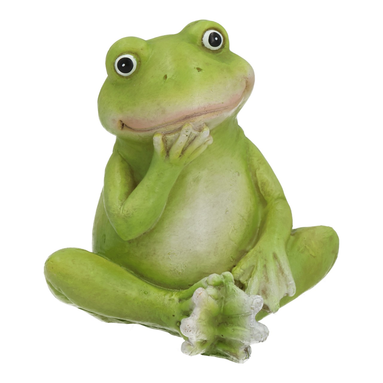 Rana in polietilene verde (L/A/P) 9x10x9 cm Froschfigur, Grüne Statue, Frosch-Skulptur, Dekorationsfigur, Sitzender Frosch