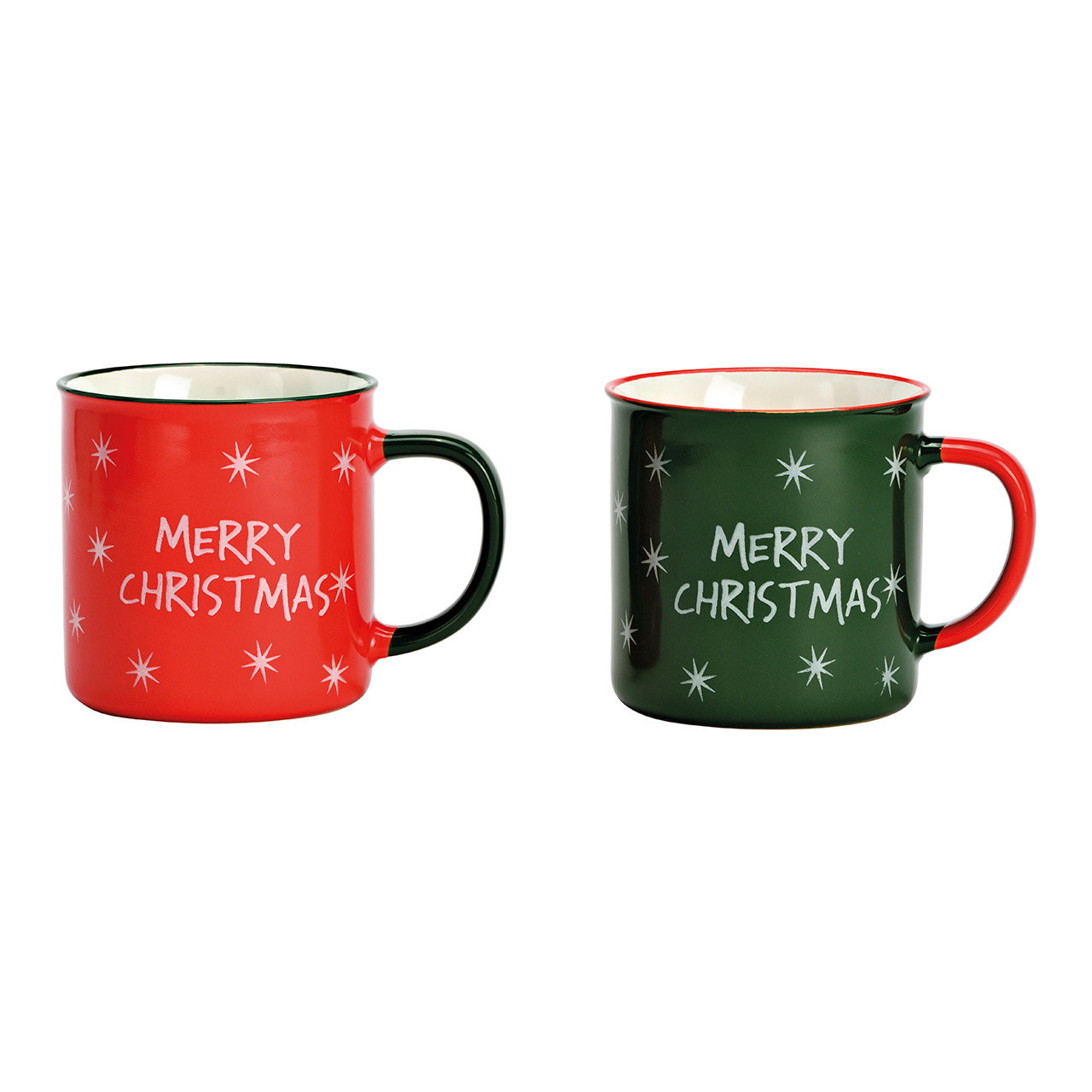 Jumbo mug, Merry Christmas made of stoneware green, red 2-fold, (W/H/D) 13x10x10cm, 540 ml Jumbo mug, Merry Christmas made of stoneware green, red 2-fold, (W/H/D) 13x10x10cm, 540 ml