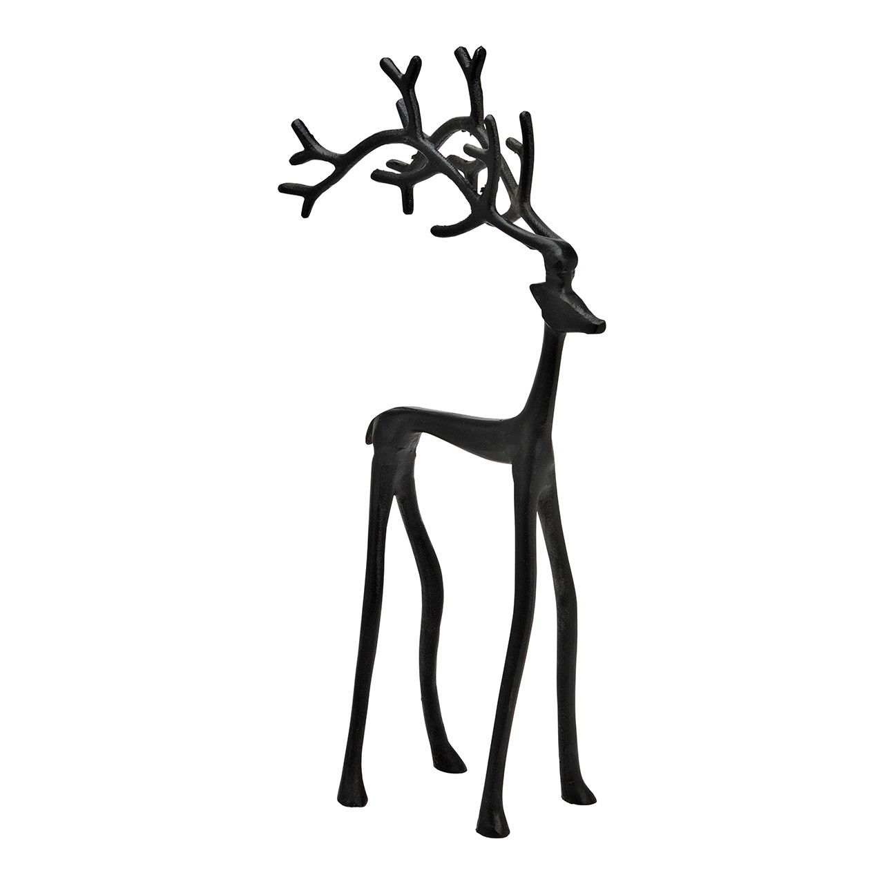 Decorative deer made of metal, black, (W/H/D) 20x38x10 cm