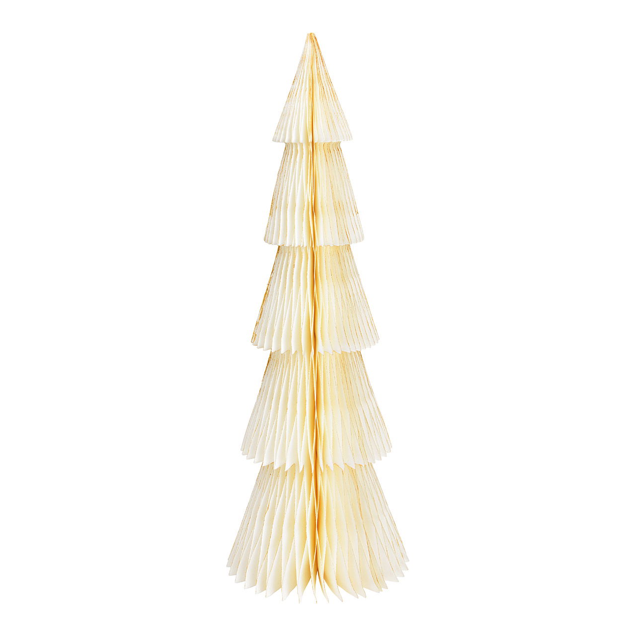 Aufsteller Tannenbaum Honeycomb mit Glitter aus Papier/Pappe weiß (B/H/T) 20x60x20cm