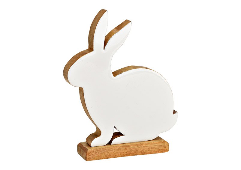 Espositore Hare in legno di mango bianco (L/H/D) 18x22x5cm