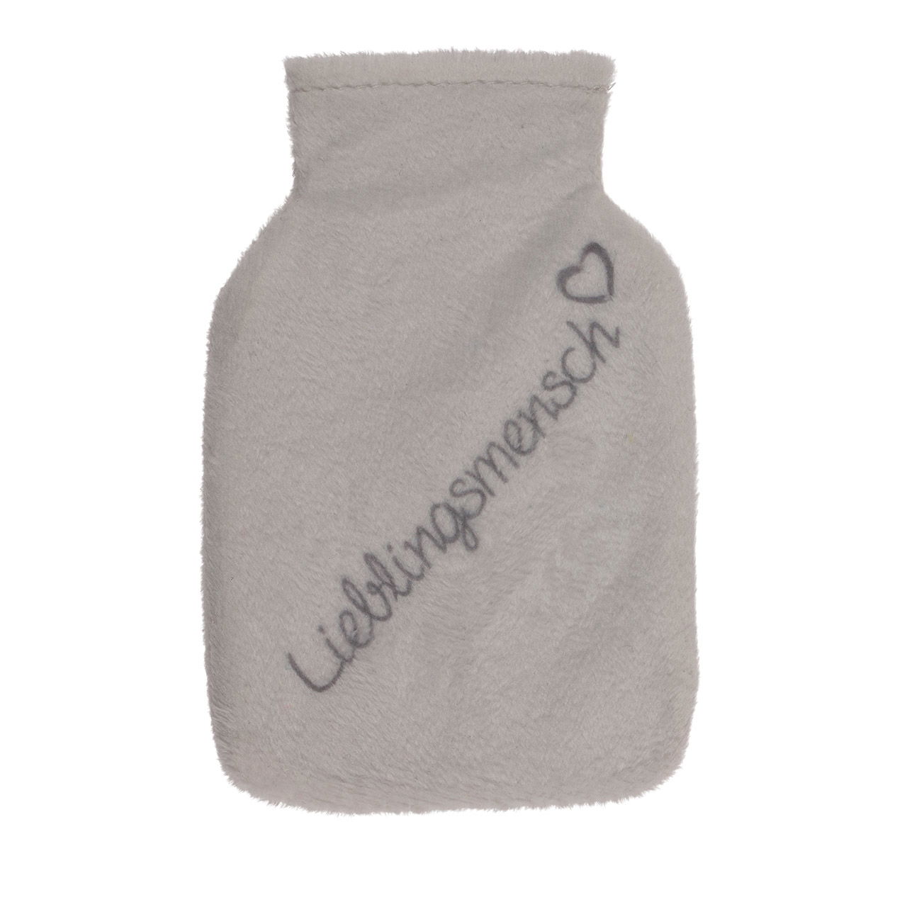 Pocketwarmer lievelingsmens, met fleece hoes grijs, wit 2-voudig, (w/h/d) 11x7x1cm