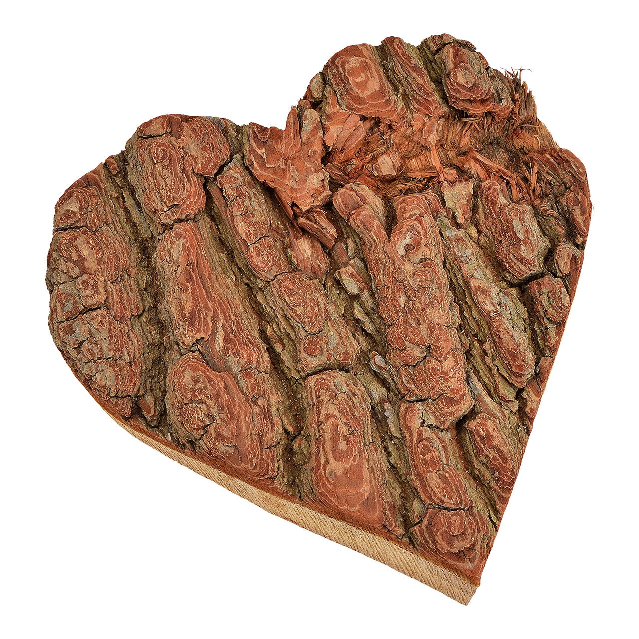 Heart, wooden bark, nature colour, (h) 2cm ø20cm