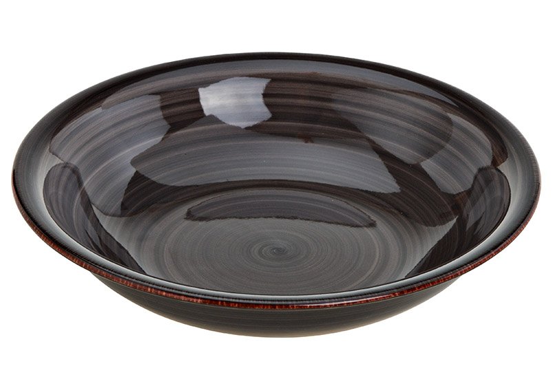 Stoneware bowl black (W/H/D) 21x4x21cm